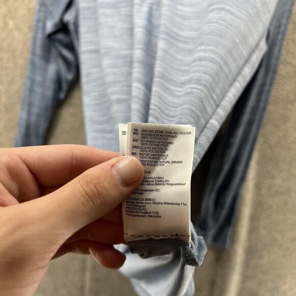 Adidas Sweatshirt Mens Large Blue Climalite Quarter Zip Pullover Athletic Golf - Picture 3 of 10